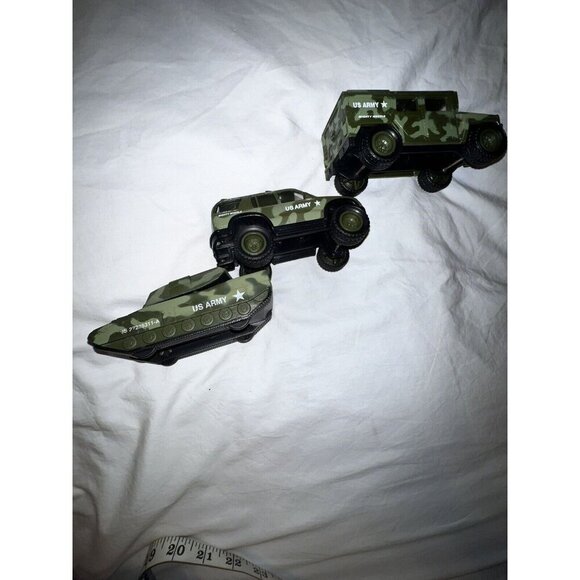 Vintage Mighty Wheels US Army Hummer Humvee Jeep Tank truck 3pc Diecast Soma - Picture 10 of 10